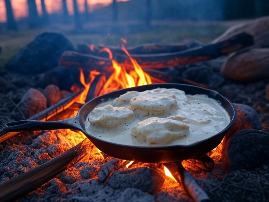 ORN Campfire Cookout: Smoky Campfire Biscuits and Gravy for Rustic Mornings