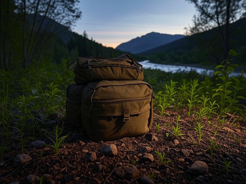 Photorealistic outdoor scene for Top 10 Bug-Out Bag Essentials for Emergency Preparedness