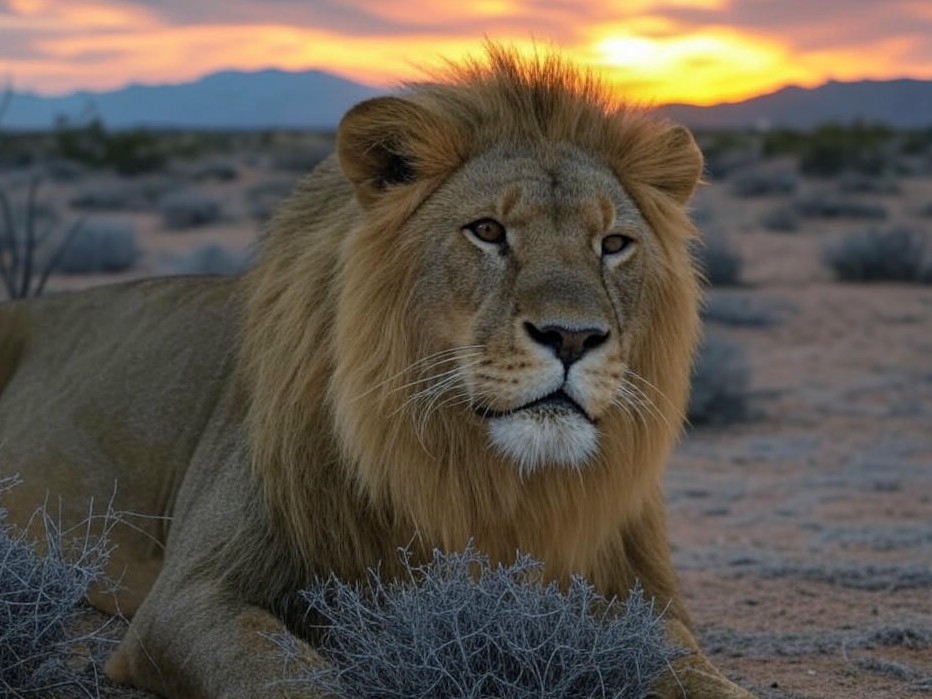 Photorealistic outdoor scene for Top 10 Wildlife Encounters and Desert Survival Outdoor Adventures