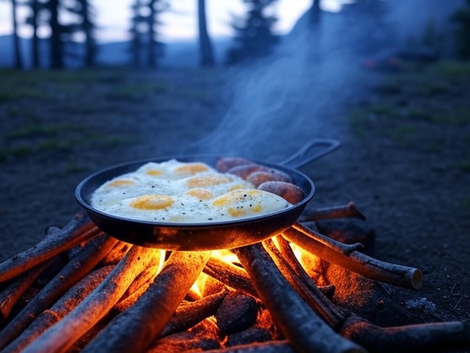 ORN Campfire Cookout: Smoky Skillet Camp Breakfast with Sausage and Eggs