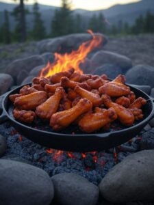 ORN Campfire Cookout: Spicy Campfire Hot Wings: Smoky, Fiery Feast for Outdoor Adventures