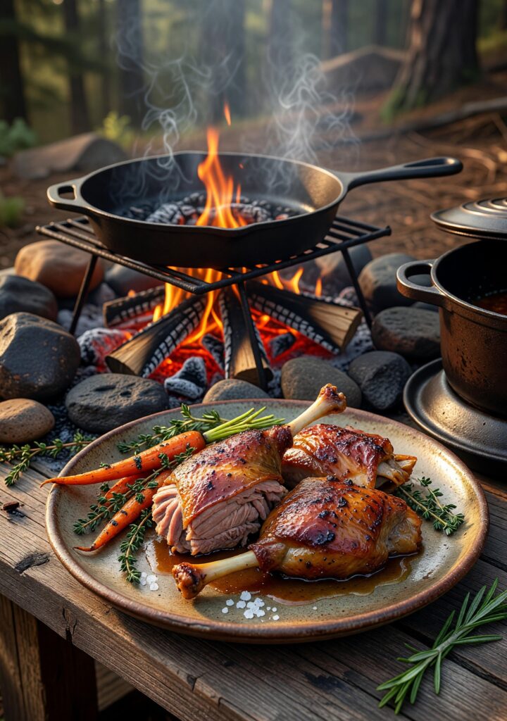 ORN Campfire Cookout: Campfire Duck Confit: Luxurious Slow-Cooked Duck Legs for Outdoor Feasts