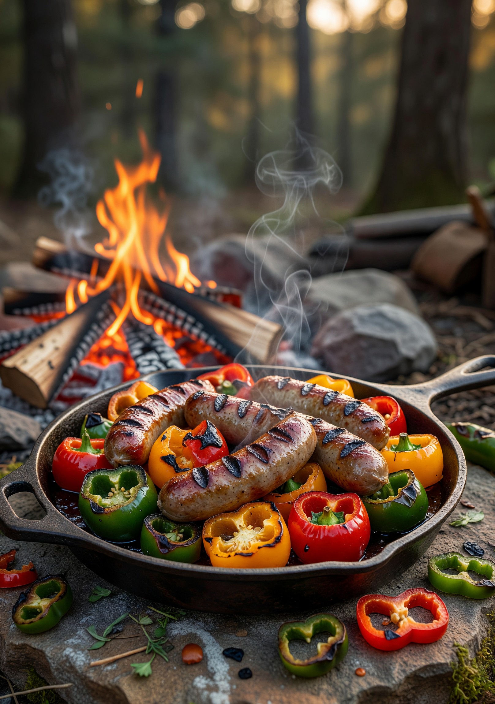 ORN Campfire Cookout: Sizzling Campfire Grilled Sausage and Peppers: Easy Outdoor Recipe