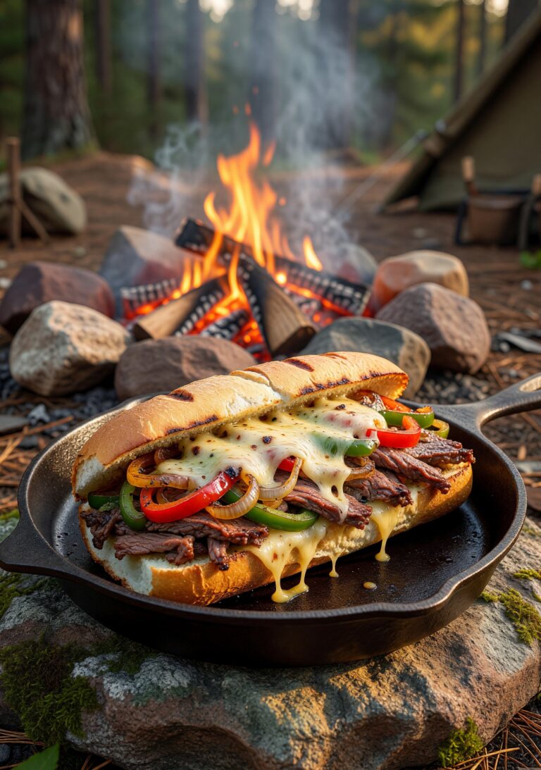 ORN Campfire Cookout: Sizzling Campfire Venison Philly Cheesesteak: Wild Outdoor Recipe