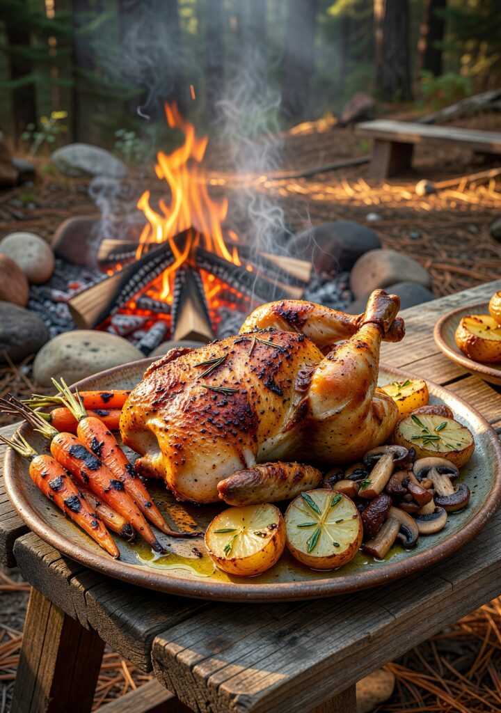 ORN Campfire Cookout: Sizzling Spit-Roasted Chicken: Ultimate Campfire Recipe for Outdoor Feasts