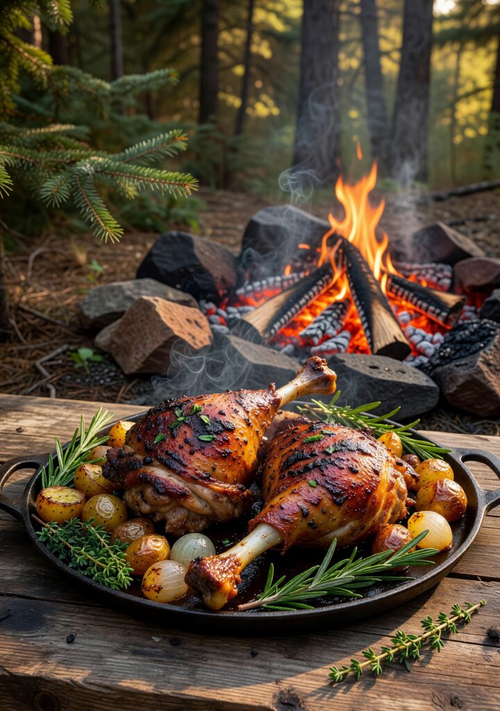 ORN Campfire Cookout: Smoky Campfire Turkey Legs: Juicy Outdoor Recipe for Wilderness Feasts
